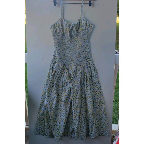 FREE PEOPLE LAVENDER DAZE SMOCKED MIDI DRESS SZ S - Picture 1 of 12